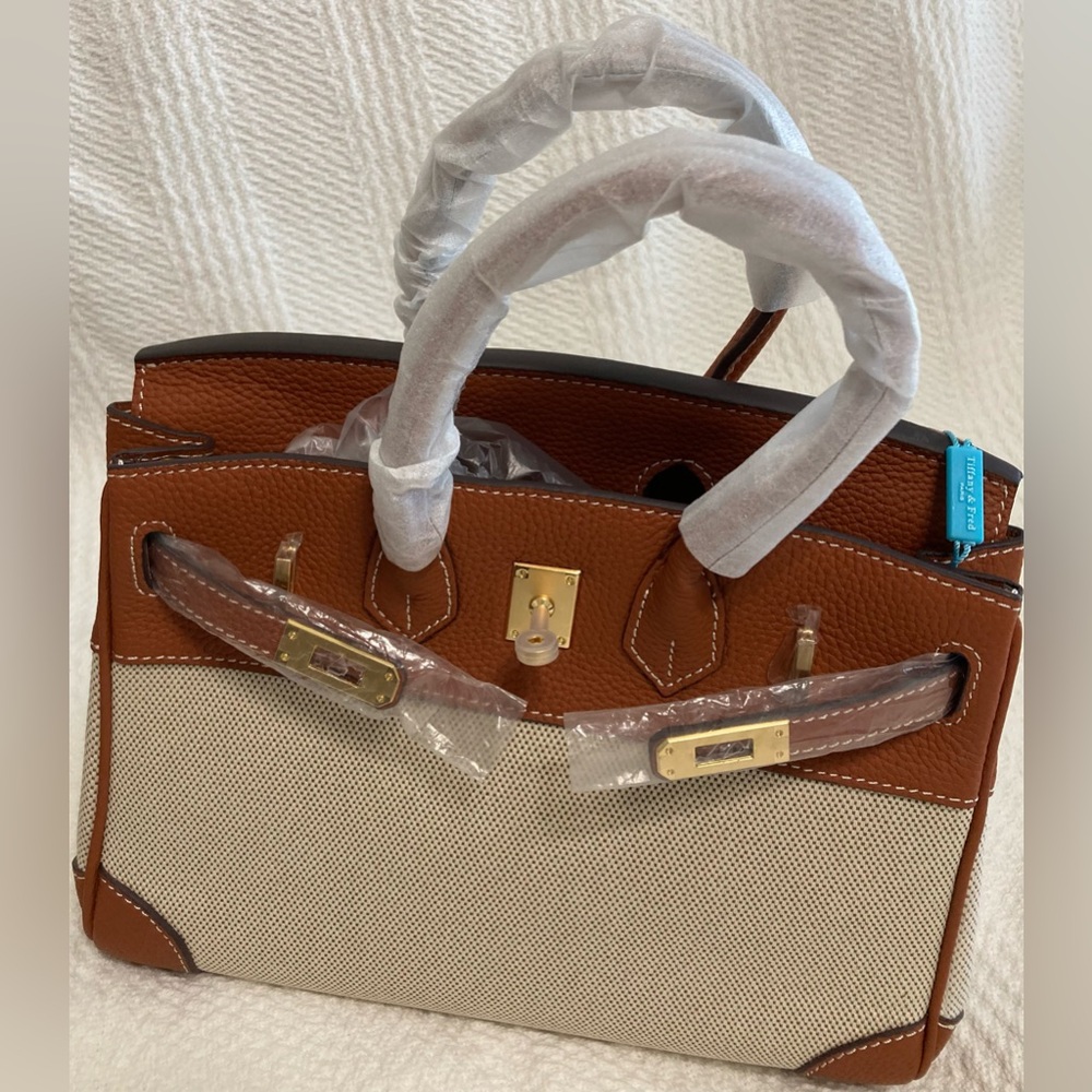 Tiffany & Fred Canvas & Leather Satchel/Shoulder Bag